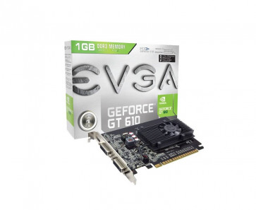 01G-P3-2615-KR-A1 - EVGA GeForce GT 610 1GB 64-Bit DDR3 PCI Express 2.0 x16 DVI/ HDMI/ D-Sub/ HDCP Ready Video Graphics Card
