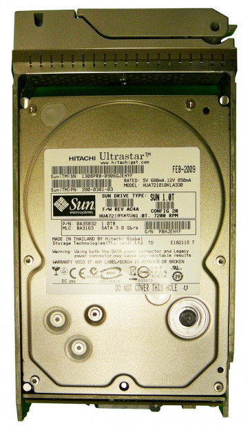 390-0381 - Sun 1TB 7200RPM SATA 3GB/s 32MB Cache 3.5-inch Hard Drive