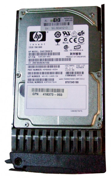 430169-002 - HP 72.8GB 15000RPM 2.5-inch SAS Dual Port Hard Drive with Tray