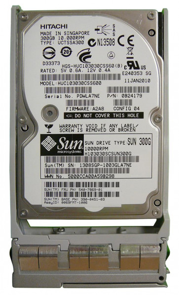 540-7869 - Sun 300GB 10000RPM SAS 6GB/s Hot-Pluggable 16MB Cache 2.5-inch Hard Drive