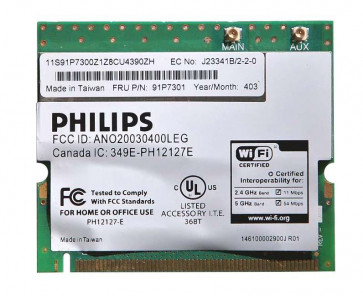 91P7301 - IBM 11A/B/G Wireless LAN Mini PCI COMMUNICATION Adapter Card