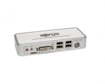 B004-DUA2-K-R - Tripp Lite 2-Port Compact DVI/USB KVM Switch with Audio Support