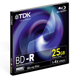 BD-R25B - TDK 4x BD-R Media - 25GB - 1 Pack Jewel Case