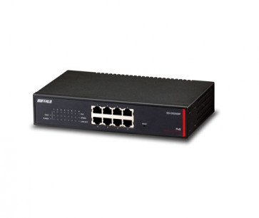 BS-GS2008P - Buffalo 8-Port 10/100/1000 (PoE+) Managed Gigabit Ethernet Switch Rack-Mountable