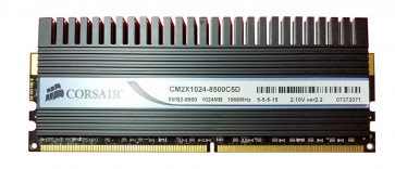 CM2X1024-8500C5D - Corsair 1GB DDR2-1066MHz PC2-8500 non-ECC Unbuffered CL7 240-Pin DIMM 1.8V Memory Module