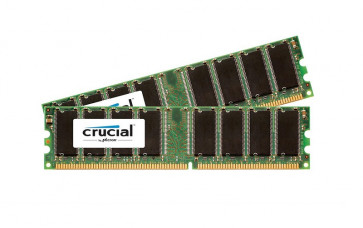 CT1421665 - Crucial 2GB Kit (2 x 1GB) DDR-400MHz PC3200 non-ECC Unbuffered CL3 184-Pin DIMM Memory upgrade for Intel D915PLDT