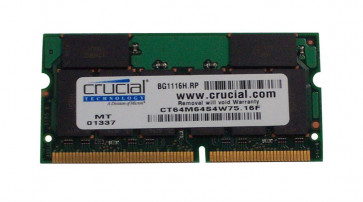 CT64M64S4W75 - Crucial Technology 512MB 133MHz PC133 non-ECC Unbuffered CL3 144-Pin SoDimm 3.3V Memory Module