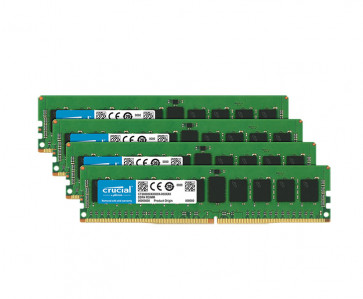 CT9604110 - Crucial 256GB Kit (4 x 64GB) DDR4-2400MHz PC4-19200 ECC Registered CL17 288-Pin 1.2V Quad Rank Memory for Intel S2600WTT