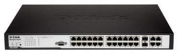 DES-3028P-A1 - D-Link 24-Port PoE Fast Ethernet Managed Layer2 Switch with 2 Gigabit Base-T Ports and 2 Gigabit Combo Base-T/SFP Ports (Refurbished)