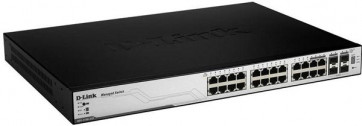 DGS-3100-24P - D-Link Managed 24-Port Gigabit Stackable PoE Layer 2 Switch + 4 combo SFP + 20 Gig Stacking (Refurbished)