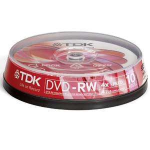 DVD-RW47CCB25 - TDK 4x dvd-RW Media - 4.7GB - 25 Pack Cake Box