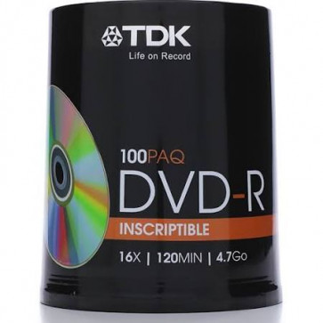 DVD+R47CB100 - TDK dvd+R Media - 4.7GB - 100 Pack