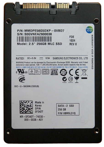 F342T - Dell 256GB SATA 2.5-inch MLC Solid State Drive