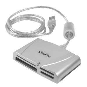 FCR-HS215/1 - Kingston Hi-Speed 15-in-1 USB 2.0 FlashCard Reader 15-in-1 - CompactFlash Type I CompactFlash Type II Microdrive Secure Digital (SD) Card