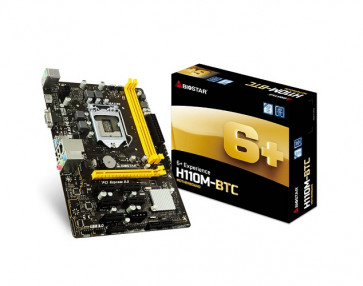 H110M-BTC - Biostar Micro-ATX LGA 1151 Intel H110 6 GPU Mining Motherboard (New)