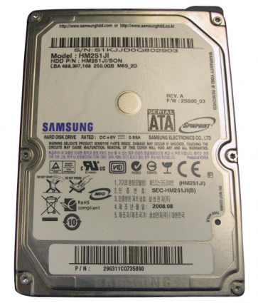 HM251JI - Samsung SpinPoint M6 250GB 5400RPM 8MB Cache SATA 2.5-inch Laptop Hard Drive