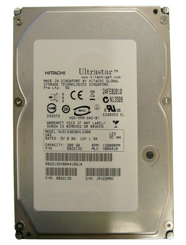 HUS153030VLS300 - Hitachi Ultrastar 15K300 300GB 15000RPM 16MB Cache SAS 3GB/s 3.5-inch Hard Drive