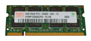 HYMP125S64CP8-Y5-06 - Hynix 2GB DDR2-667MHz PC2-5300 non-ECC Unbuffered CL5 200-Pin SoDimm 1.8V Dual Rank Memory Module