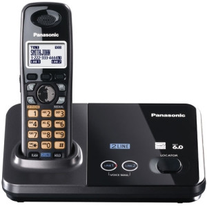 KX-TG9321T - Panasonic KX-TG9321T Cordless Phone 1.90 GHz DECT 6.0 Metallic Black 2 x Phone Line Caller ID Speakerphone Backlight (Refurbished)