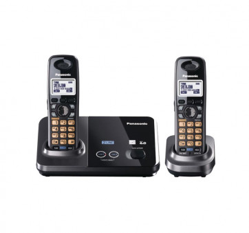 KX-TG9322T - Panasonic KX-TG9322T Cordless Phone 1.90 GHz DECT 6.0 Metallic Black 2 x Phone Line 1 x Handset Caller ID Speakerphone Backlight (Refurbished)