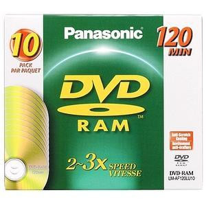 LM-AF120LU10 - Panasonic 3x dvd-RAM Single-Sided Media - 4.7GB - 10 Pack