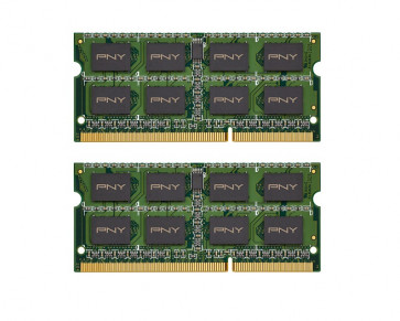MN16384KD3-1600-X9 PNY 16GB Kit (2 X 8GB) PC3-12800 DDR3-1600MHz non-ECC Unbuffered CL11 204-Pin SoDimm 1.35V Dual Rank Memory