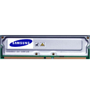 MR16R1628AF0-CT9 - Samsung Rambus 256MB PC1066 1066MHz non-ECC 184-Pin RDRAM RIMM Memory Module (Refurbished)