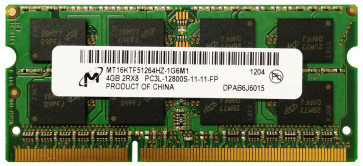 MT16KTF51264HZ-1G6M1 - Micron Technology 4GB DDR3-1600MHz PC3-12800 non-ECC Unbuffered CL11 204-Pin SoDimm 1.35V Low Voltage Dual Rank Memory Module