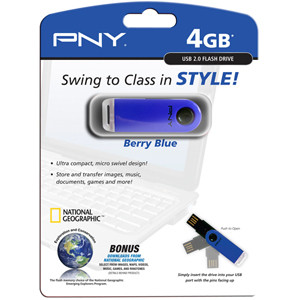 P-FD4GB-BTS-BLU-EF - PNY 4GB Micro Swing Attach