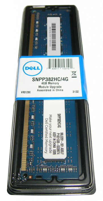 SNPP382HC/4G - Dell 4GB DDR3-1333MHz PC3-10600 non-ECC Unbuffered CL9 240-Pin DIMM 1.35V Low Voltage Memory Module