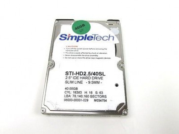 STI-HD2.5/60SL - SimpleTech 60 GB 2.5 Internal Hard Drive - 1 Pack - IDE - 4200 rpm - 2 MB Buffer
