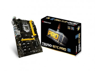 TB250-BTCPRO - Biostar Motherboard CPU i3 i5 i7 LGA1151 Intel DDR4 DVI 11xPCI Express (New)