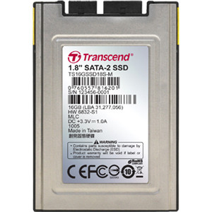 TS16GSSD18S-M - Transcend TS16GSSD18S-M 16 GB Internal Solid State Drive - 1.8 - SATA/300