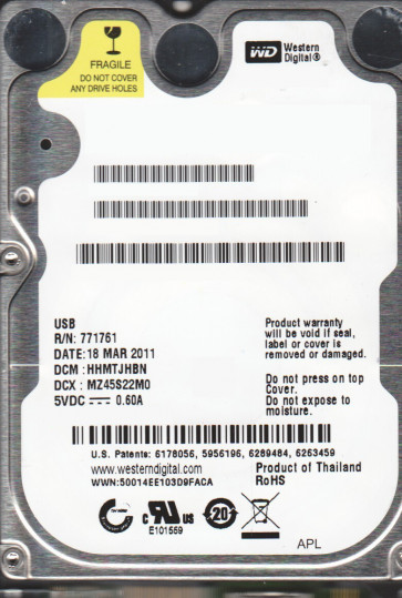 WD5000BMVW - Western Digital 500GB 5400RPM USB 3.0 2.5-inch Hard Drive for WD Passport