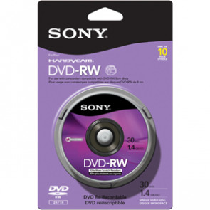 10DMW30RS2H - Sony 10DMW30RS2H dvd Rewritable Media - dvd-RW - 2x - 1.40 GB - 10 Pack Spindle - 80mm Mini30 Minute Maximum Recording Time