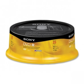 25DMR47RS4 - Sony 16x dvd-R Media - 4.7GB - 120mm - 25 Pack Spindle