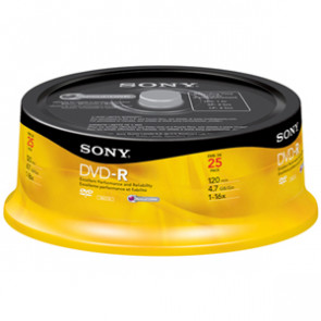 25DMW47RS2 - Sony 2x dvd-RW Media - 4.7GB - 120mm Standard - 25 Pack Spindle
