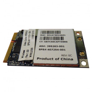 407253-001 - HP Mini PCI-Express 54G WiFi 802.11b/g High-Speed Embedded Wireless LAN (WLAN) Network Interface Card for HP DV6000 Series Notebooks