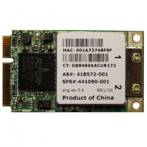 418572-001 - HP Mini PCI-Express 54G 802.11b/g High Speed Wireless LAN (WLAN) Network Interface Card for DV2000/DV6000/DV9000 Series Notebooks