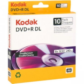 50119 - Kodak dvd Recordable Media - dvd+R DL - 8x - 8.50 GB - 10 Pack Sleeve - 120mm