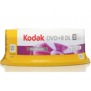 50120 - Kodak dvd Recordable Media - dvd+R DL - 8x - 8.50 GB - 25 Pack Spindle - 120mm4 Hour Maximum Recording Time