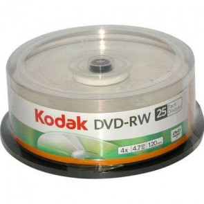 50129 - Kodak dvd Rewritable Media - dvd+RW - 16x - 4.70 GB - 25 Pack Spindle - 120mm2 Hour Maximum Recording Time