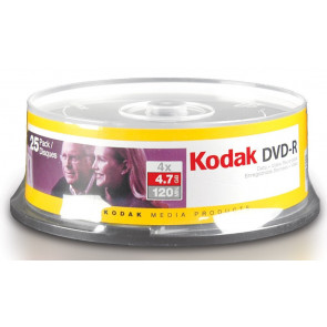 50225 - Kodak 16x dvd-R Media - 4.7GB - 120mm Standard - 25 Pack Spindle