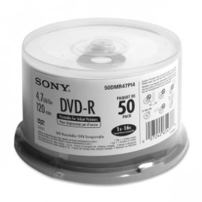 50DMR47PI4 - Sony 16x dvd-R Media - 4.7GB - 50 Pack Spindle