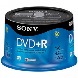 50DPR47RS4 - Sony 16x dvd-R Media - 4.7GB - 120mm Standard - 50 Pack Spindle