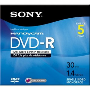 5DMR30R1H - Sony dvd-R Media - 1.4GB - 80mm Mini - 5 Pack