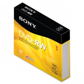 5DMW47R2H - Sony 2x dvd-RW Media - 4.7GB - 120mm - 5 Pack Slim Jewel Case
