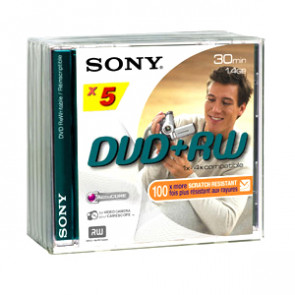 5DPW30L2H - Sony 4x dvd+RW Media - 1.4GB - 5 Pack