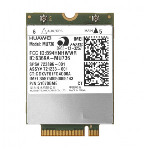 723896-001 - HP Mini PCI MU736 HS3114 HSPA+ GPS Wireless Mobile Broadband Module with 2 WWAN
