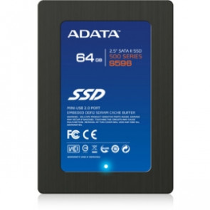 AS596B-64GM-C - Adata AS596B-64GM-C 64 GB Internal/External Solid State Drive - Retail Pack - 2.5 USB - SATA/300